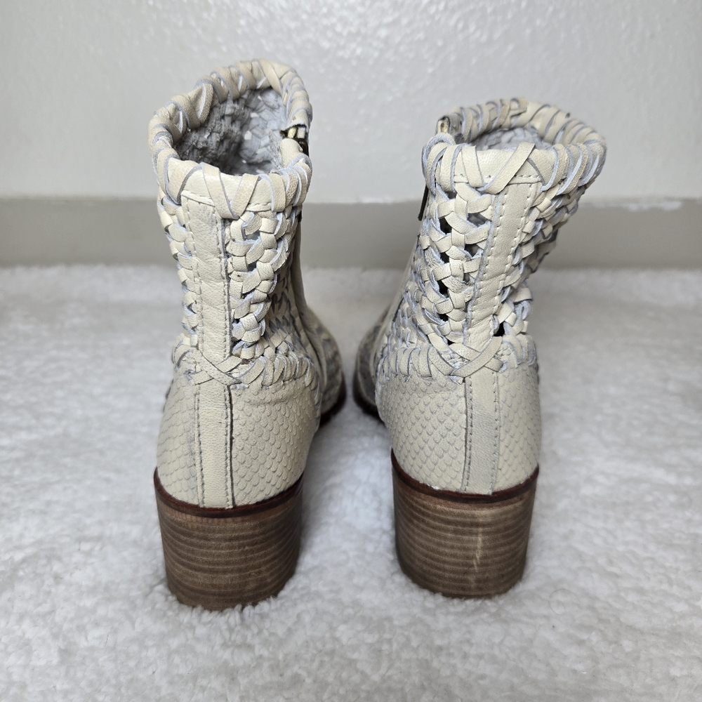 Free People Woven Cream Ankle Booties - Picture 8 of 13